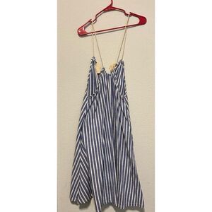 Blue and‎ white striped spaghetti strap dress